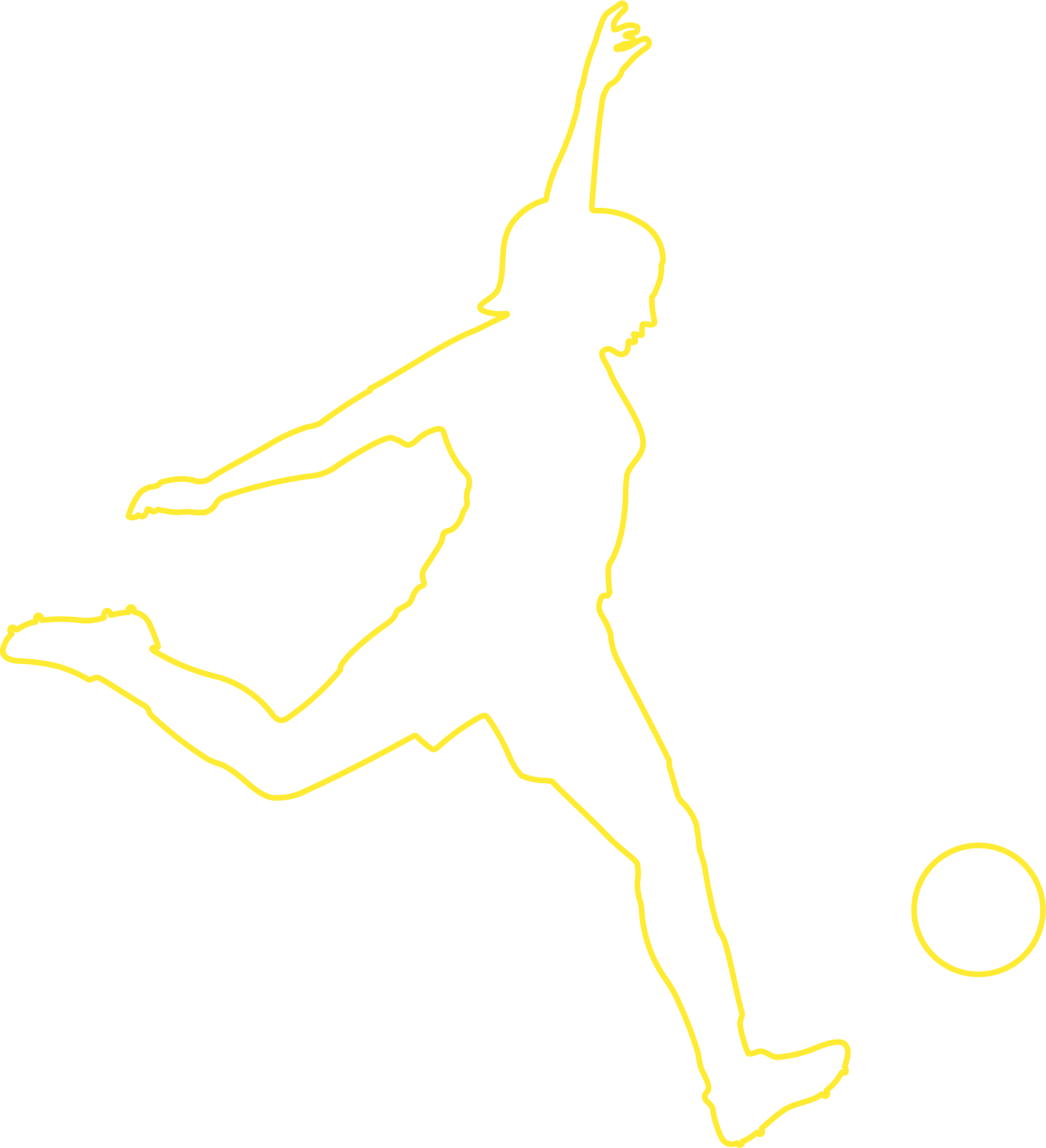 Girl kicking ball - outline - Y